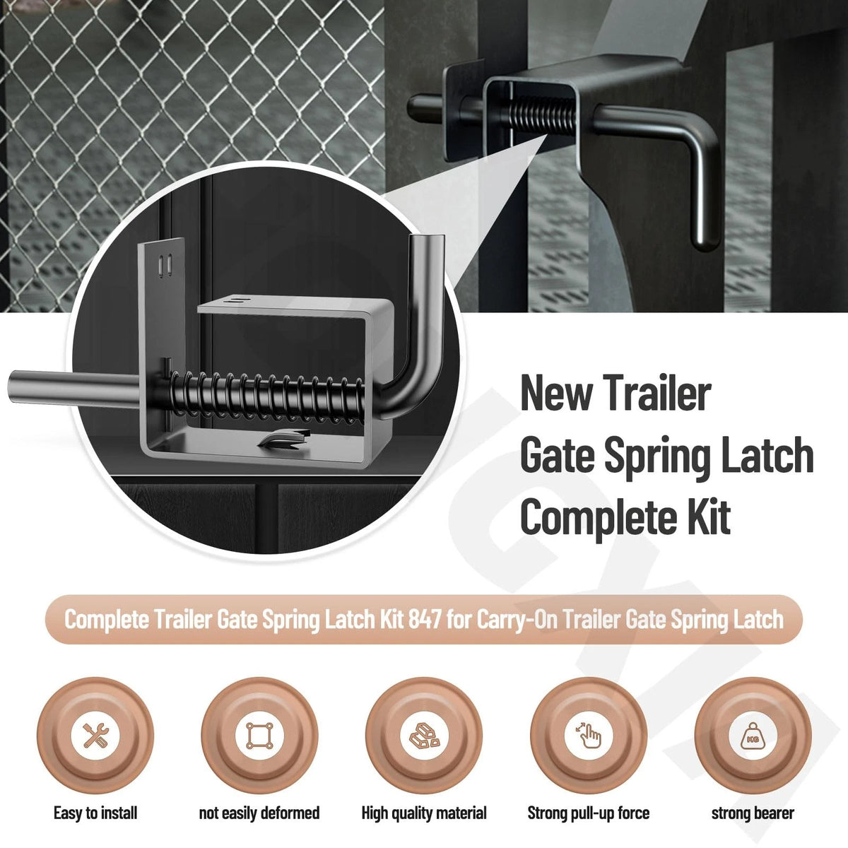 2 Pack Trailer Gate Spring Latch Kit for Trailer (No Specific Years)