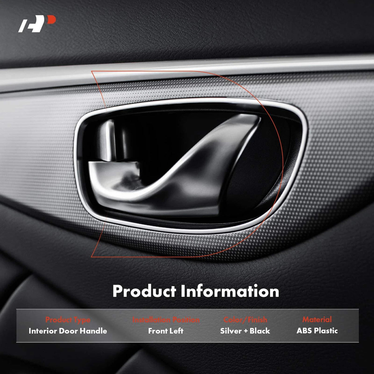 Front Left Silver Interior Door Handle for Hyundai Sonata (2006–2007) 826103K020, 96526