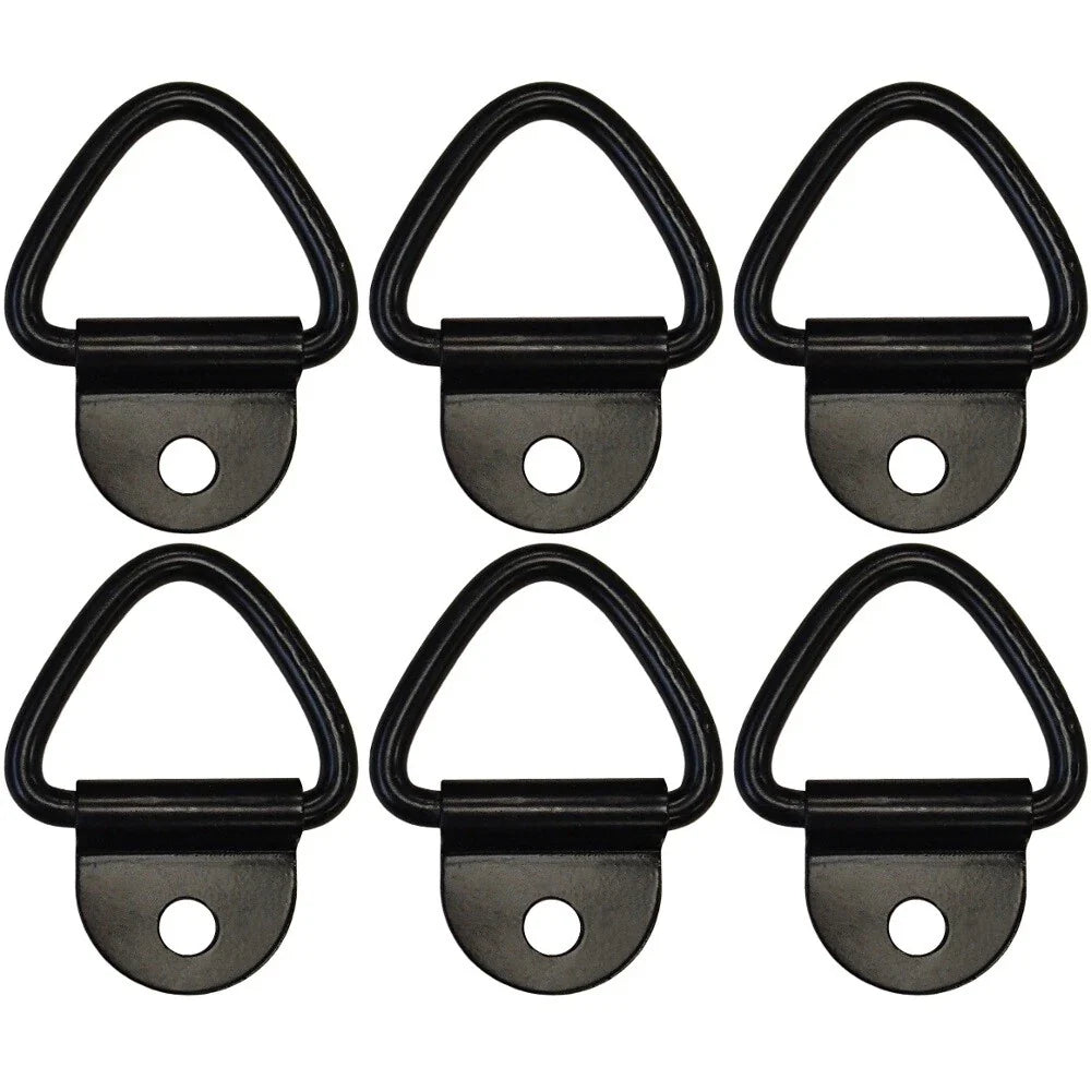 Set of 6 D-Ring 1/4" Steel Tie Down for ATV Truck Trailer Motorcycle