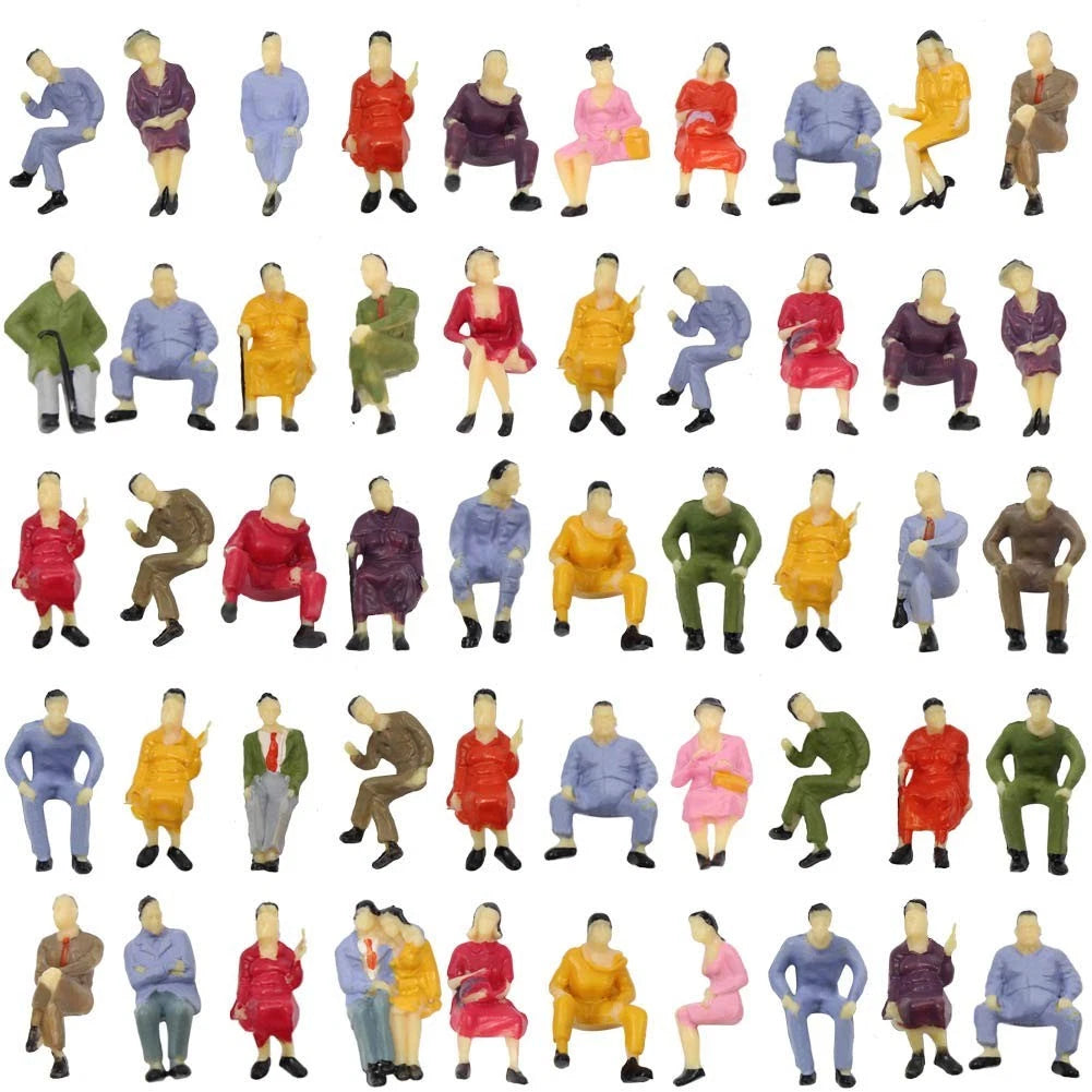 100pcs O Gauge Sitting Figures 30mm (1.18 Inches) Height