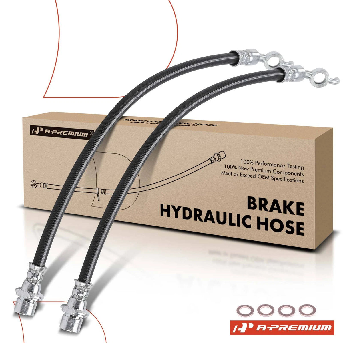 2X Front Brake Hydraulic Hose for Lexus IS200t (2016–2017), IS300 (2018–2020), IS350, 9094702E52, 2206123