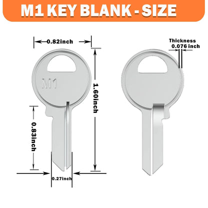 50Pcs Key Blanks for KW1 SC1 M1 (Uncut)