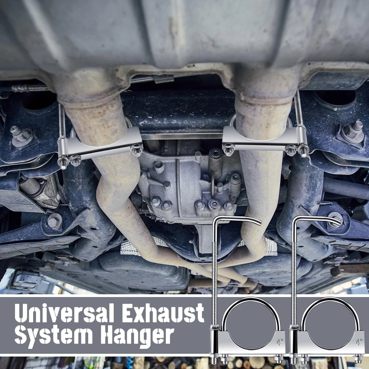 2X 4 Inch Universal Exhaust Clamp for