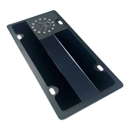 Steel License Plate Blackout Georgia State Flag for All Vehicles (Universal)