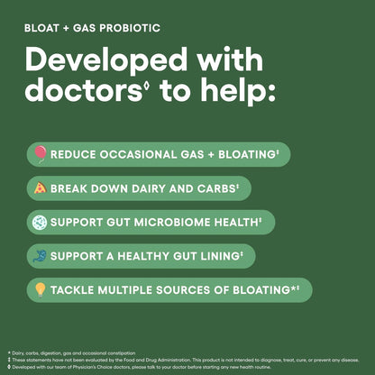 Bloat & Gas Probiotic 5-in-1 for Physician's Choice (30 Count)