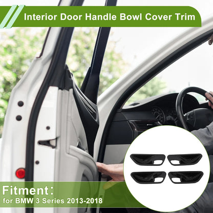 Set of 4 Interior Door Handle Bowl Cover Trim for BMW 3 Series (2013–2018) ABS