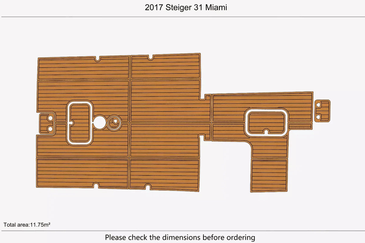 EVA Pads for Steiger 31 Miami (2017) - Foam Teak Deck Flooring Mat