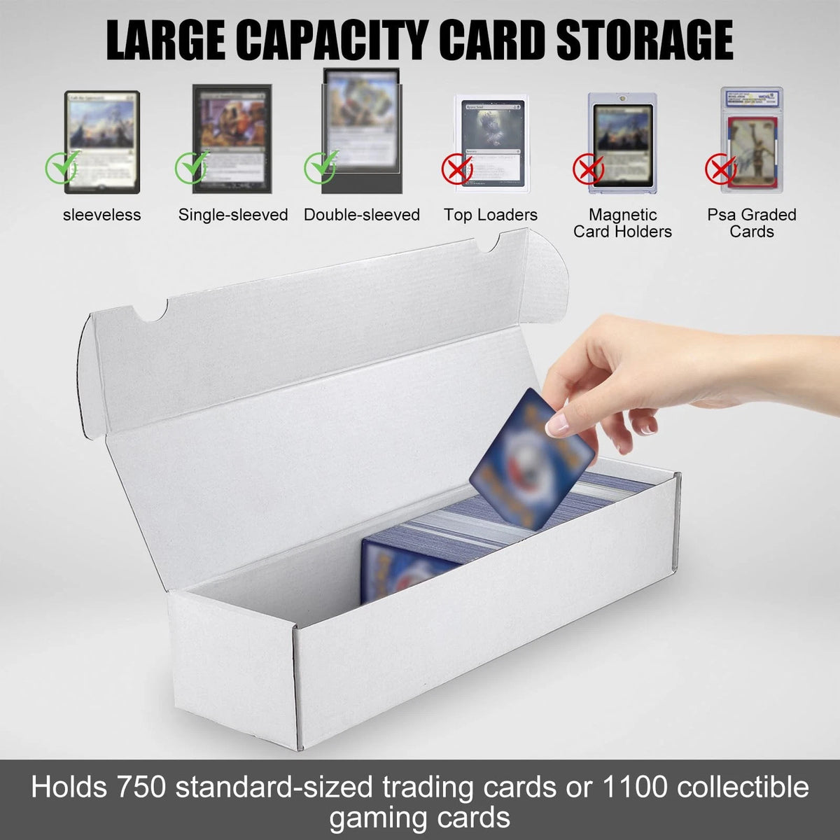 10-Pack Trading Card Storage Box for Standard Size Cards