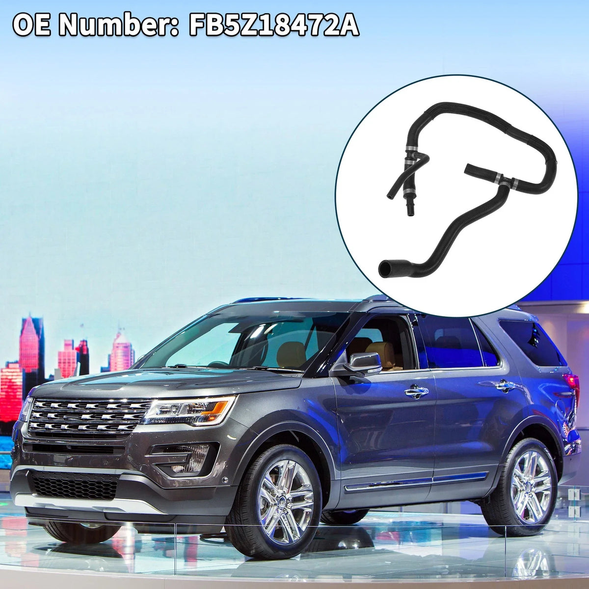 Radiator Hose Warm Air Outlet Pipe for Ford Explorer (2011–2019) FB5Z18472A Rubber