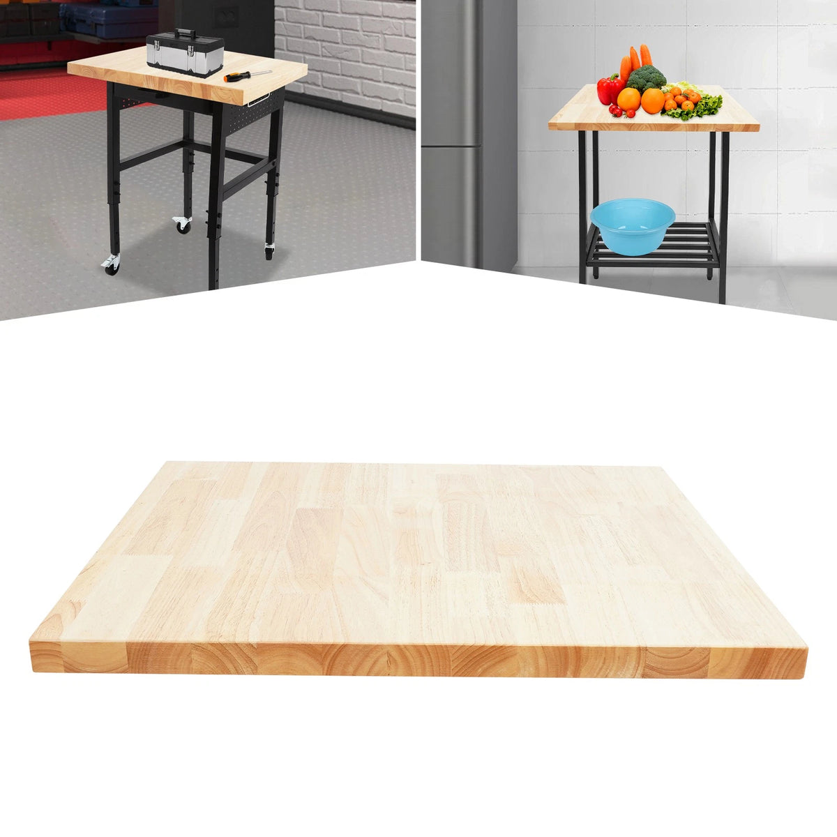 Modern Rectangular Rubber Wood Countertop