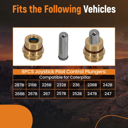 8pcs Joystick Pilot Control Plunger for Caterpillar CAT 236B 242B 246B 2898451