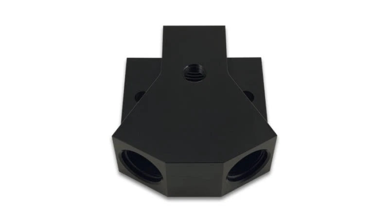 Vibrant 10893 Aluminum Y-Block Fitting -8AN x Dual -8AN OR (1/8in NPT Port)
