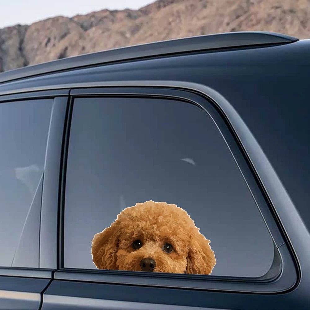Waterproof Teddy Bear Dog Stickers for Refrigerator, Luggage, Window