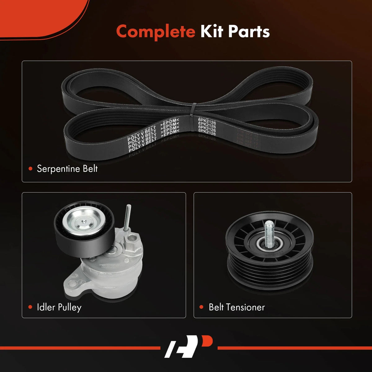 3X Serpentine Belt Drive Component Kit for Mercedes-Benz C450 AMG (2016–2019)