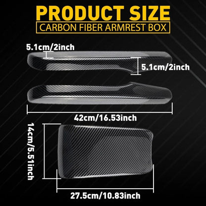 Armrest Box Cover Center Console for Honda Civic (2016–2021) Carbon Fiber Style