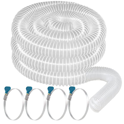 2-1/2" x 20' Heavy Duty PVC Dust Collection Hose for Woodworking (Clear & Flexi)