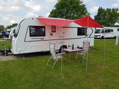 Awning Canopy for Caravan Campervan (2.4m x 3m) Red Deluxe Set