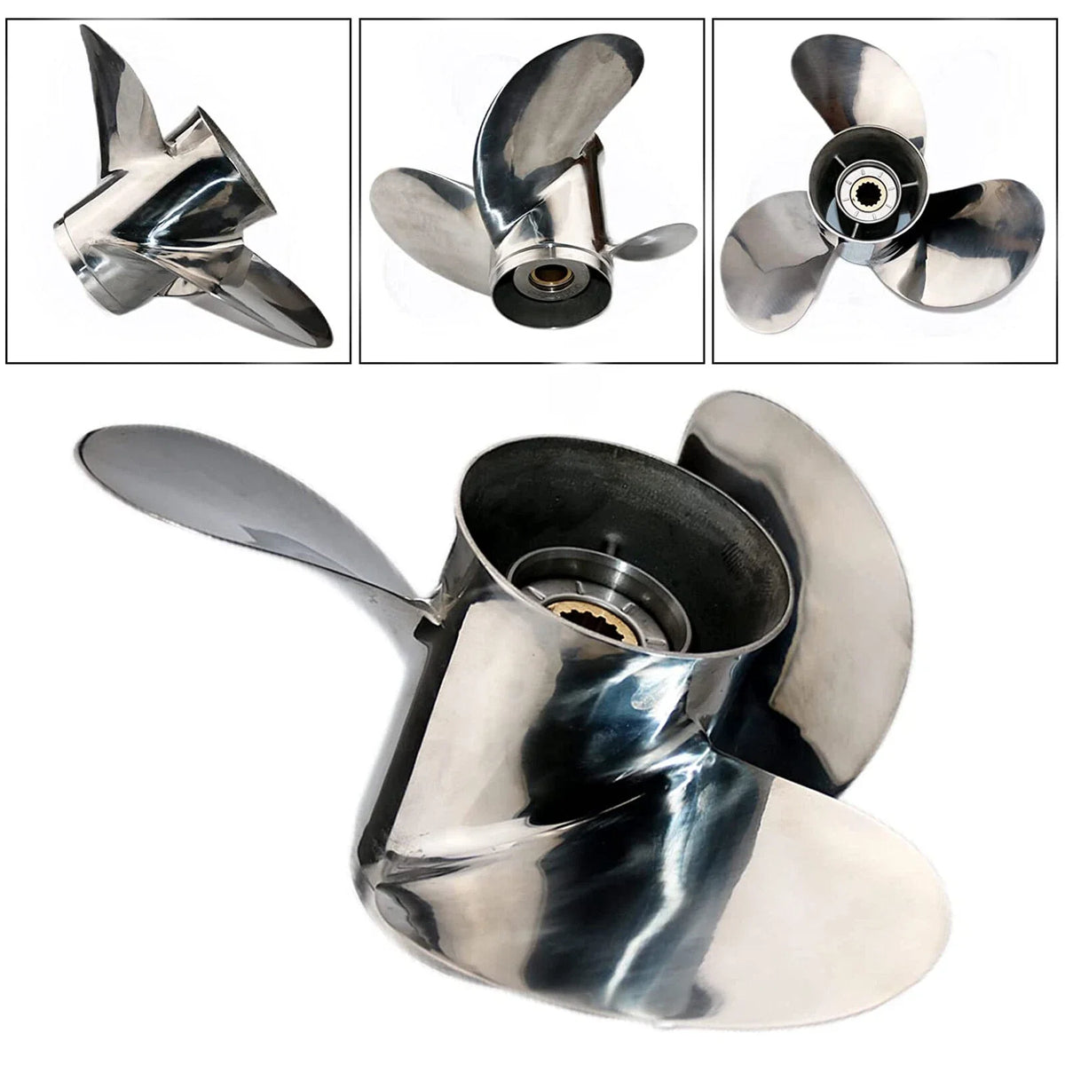 Stainless Steel Propeller 13 1/2x14 for Yamaha Outboard (50-115HP) + Hardware Kits
