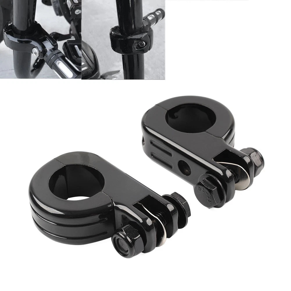 Foot Peg Mount Clamp Bracket for Harley 1 1/4" Highway Engine Crash Bar