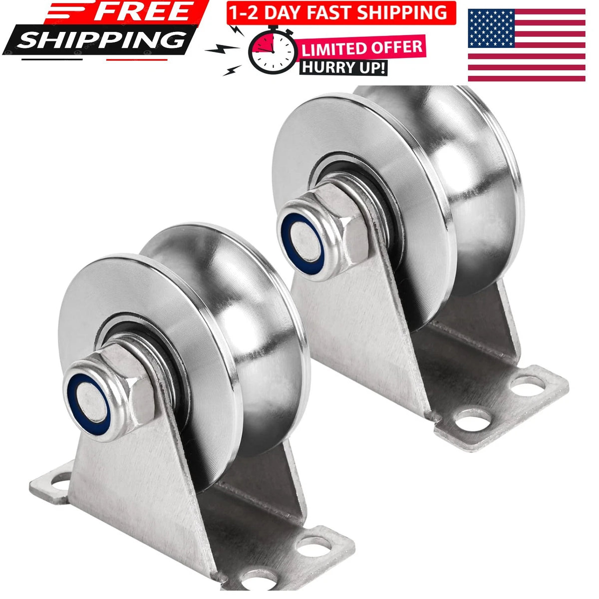 2X Stainless Steel Groove Pulley Wheel System for Gym Equipment