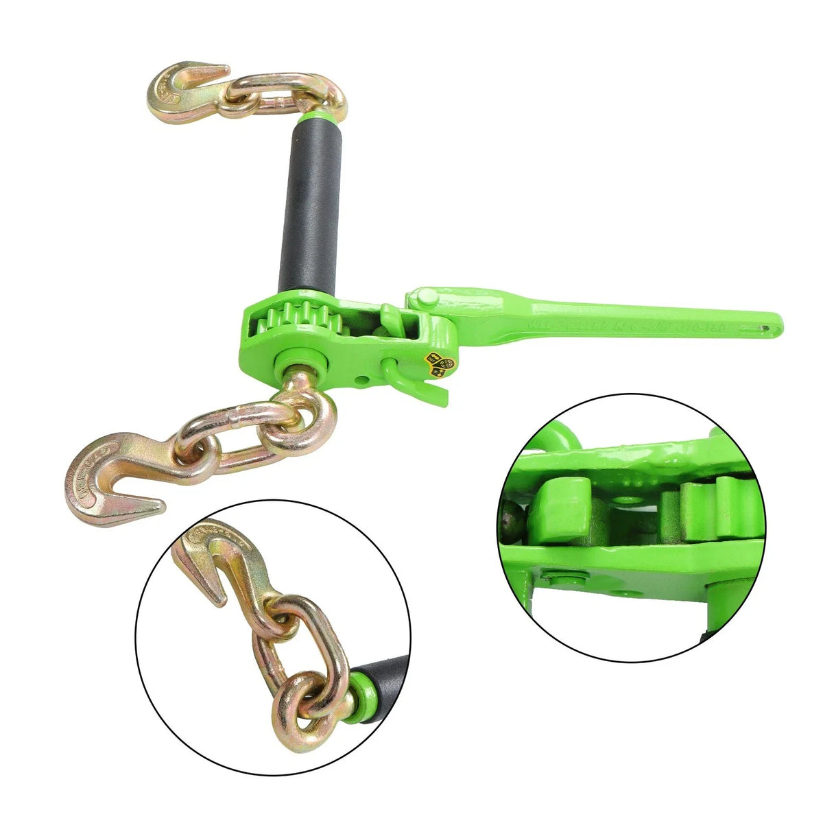 Set of 4 Folding Handle Ratchet Load Binders with Grab Hooks for G70