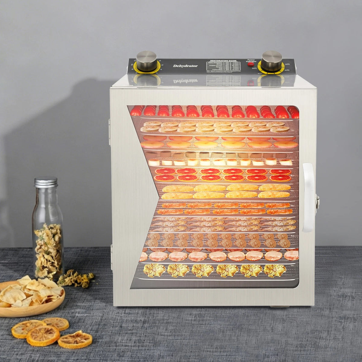 12-Tray Food Dehydrator Machine for Electric Food Fruit Dryer (800W)