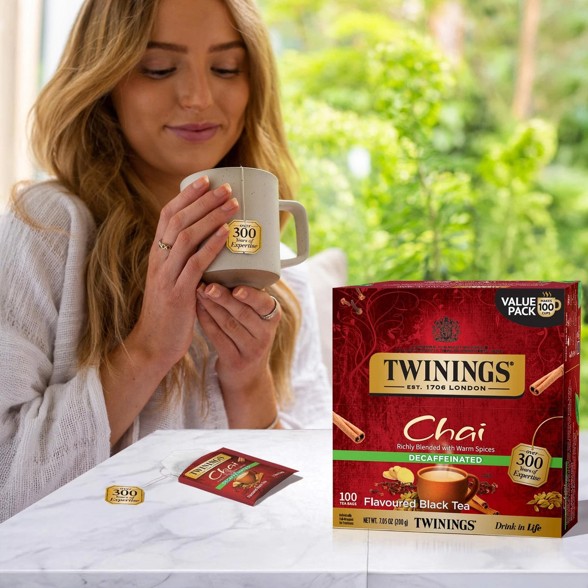 Decaffeinated Chai Tea Bags, 100 Count (Pack of 1)