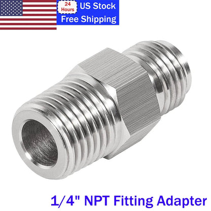 1/4" NPT Male to M12 x 1.25 Fitting Adapter for Male Metric Coupling