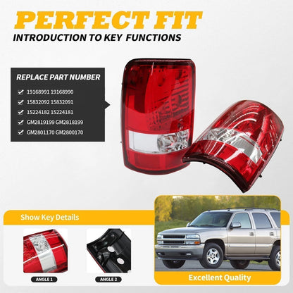 Set of 2 Rear Tail Light Assemblies for Suburban Tahoe Yukon (2000–2006)