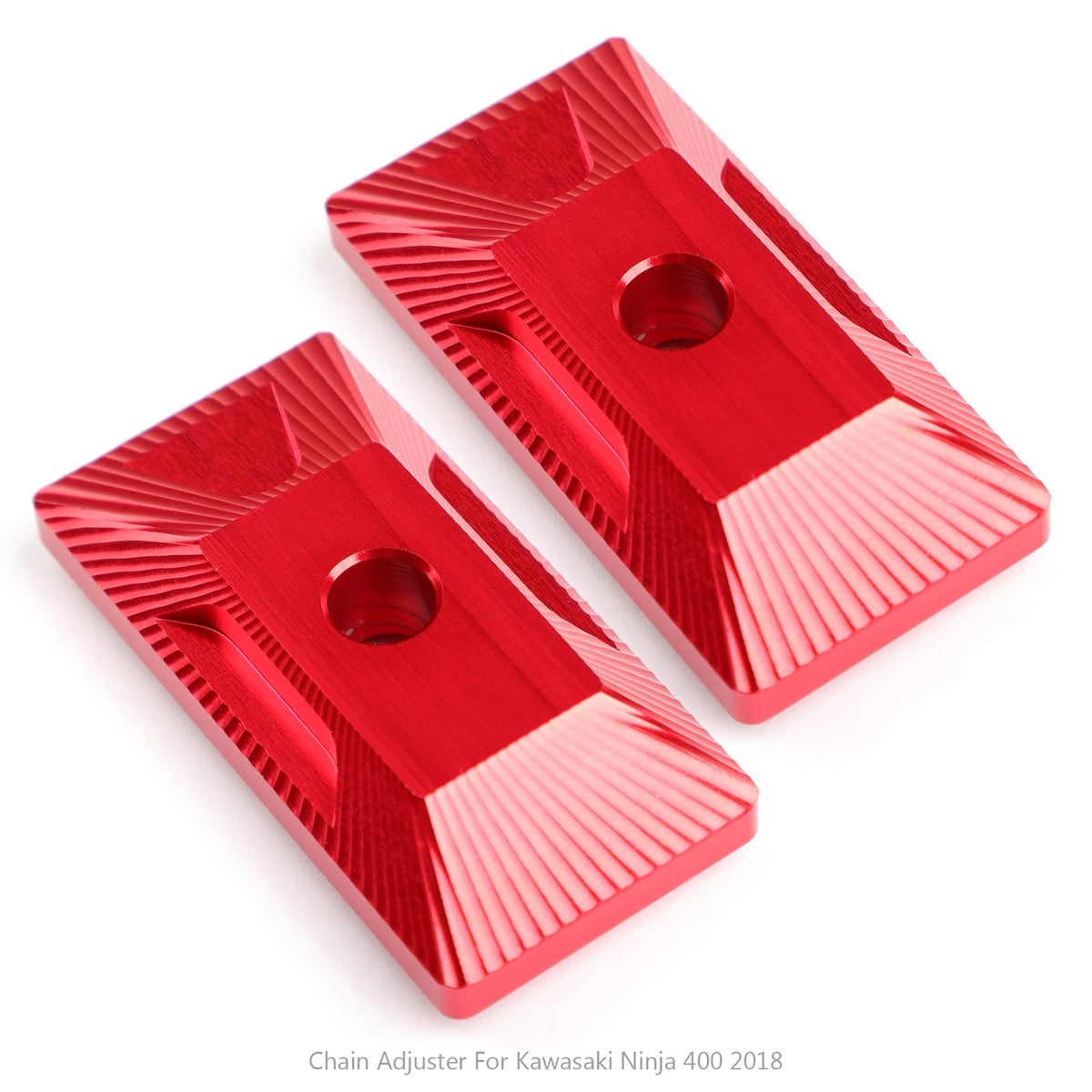CNC Aluminum Rear Axle Chain Adjuster for Kawasaki Ninja 400 (2018) CGA-080-Red