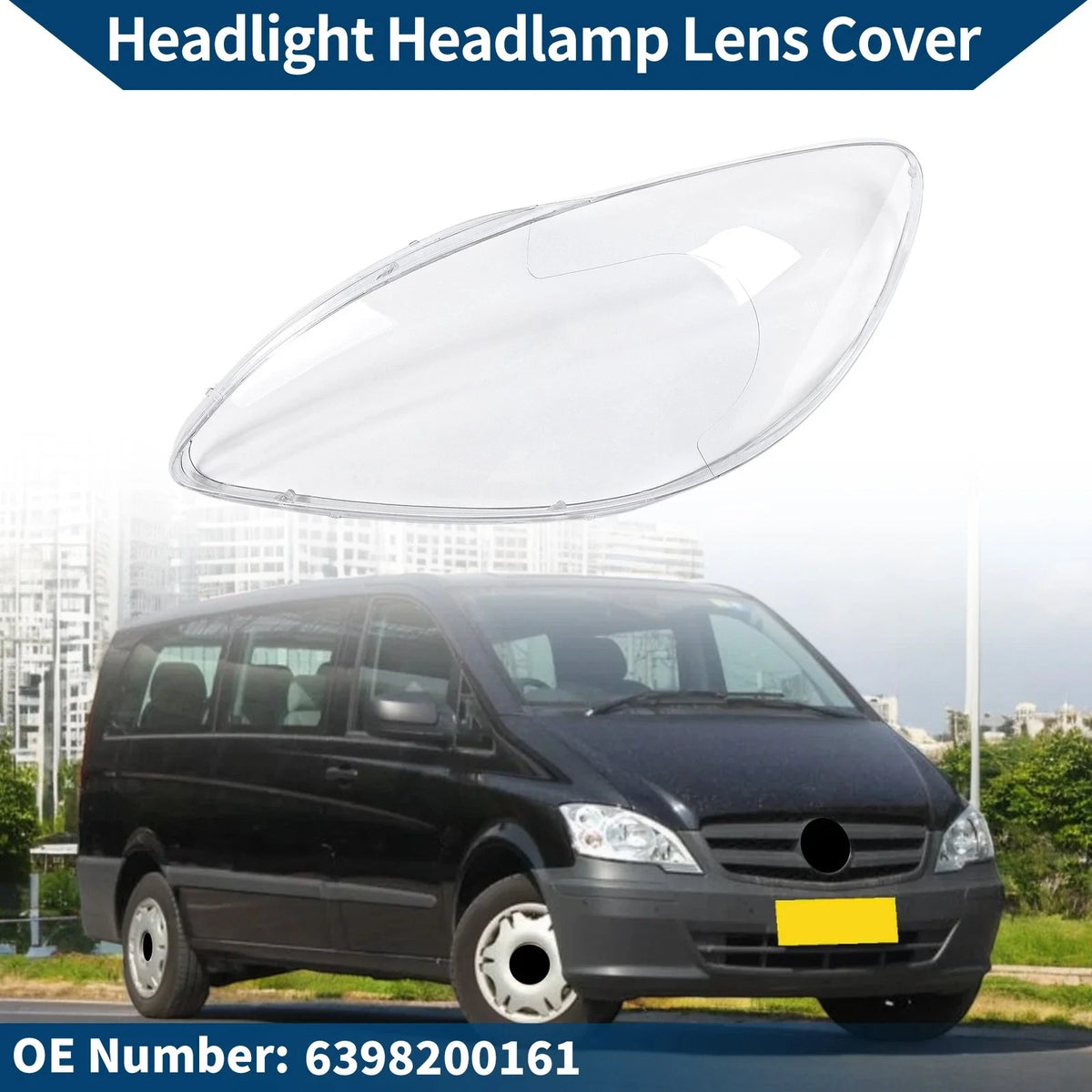 1 Pc Headlight Lens Cover for Mercedes-Benz Viano (2003–2014) No. 6398200161