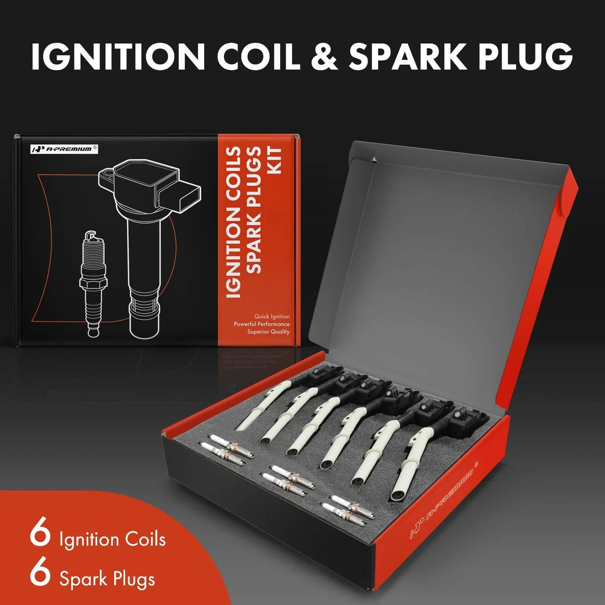 6X Ignition Coil & 6X Iridium Spark Plug for Mercedes-Benz C350 (2013–2014)