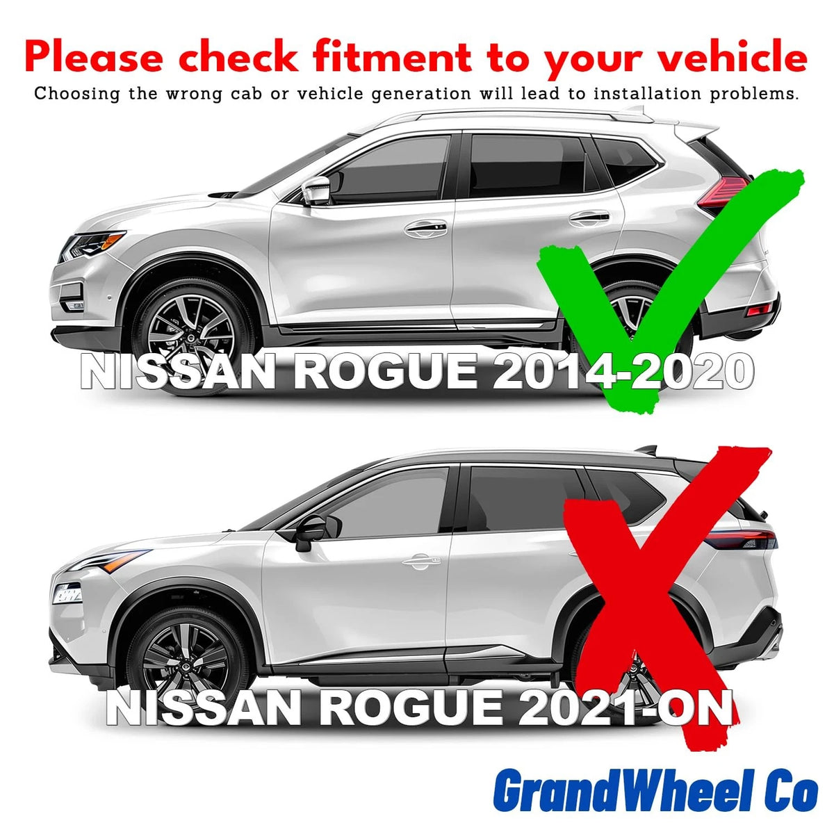 6pcs Smoke Tinted Window Deflectors for Rogue (2014–2020)