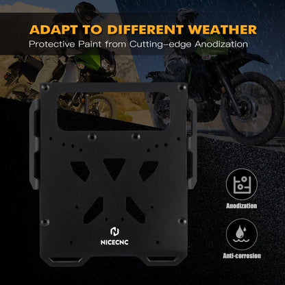 Aluminum Rear Luggage Rack Bracket Plate Kit for Kawasaki KLR650 (2008–2018)
