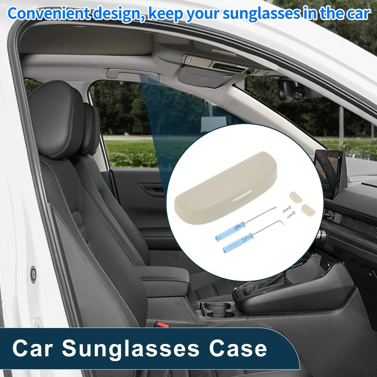 Sunglasses Case for Ford Puma MK2 (2020–2025) Beige Set of 1