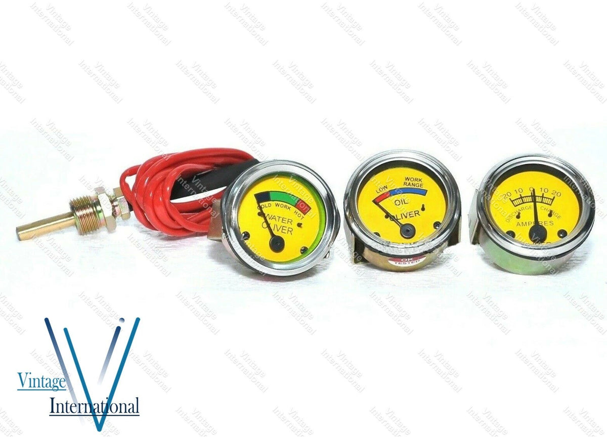 Oil Pressure Ammeter & Temperature Gauge Set for Oliver Tractor