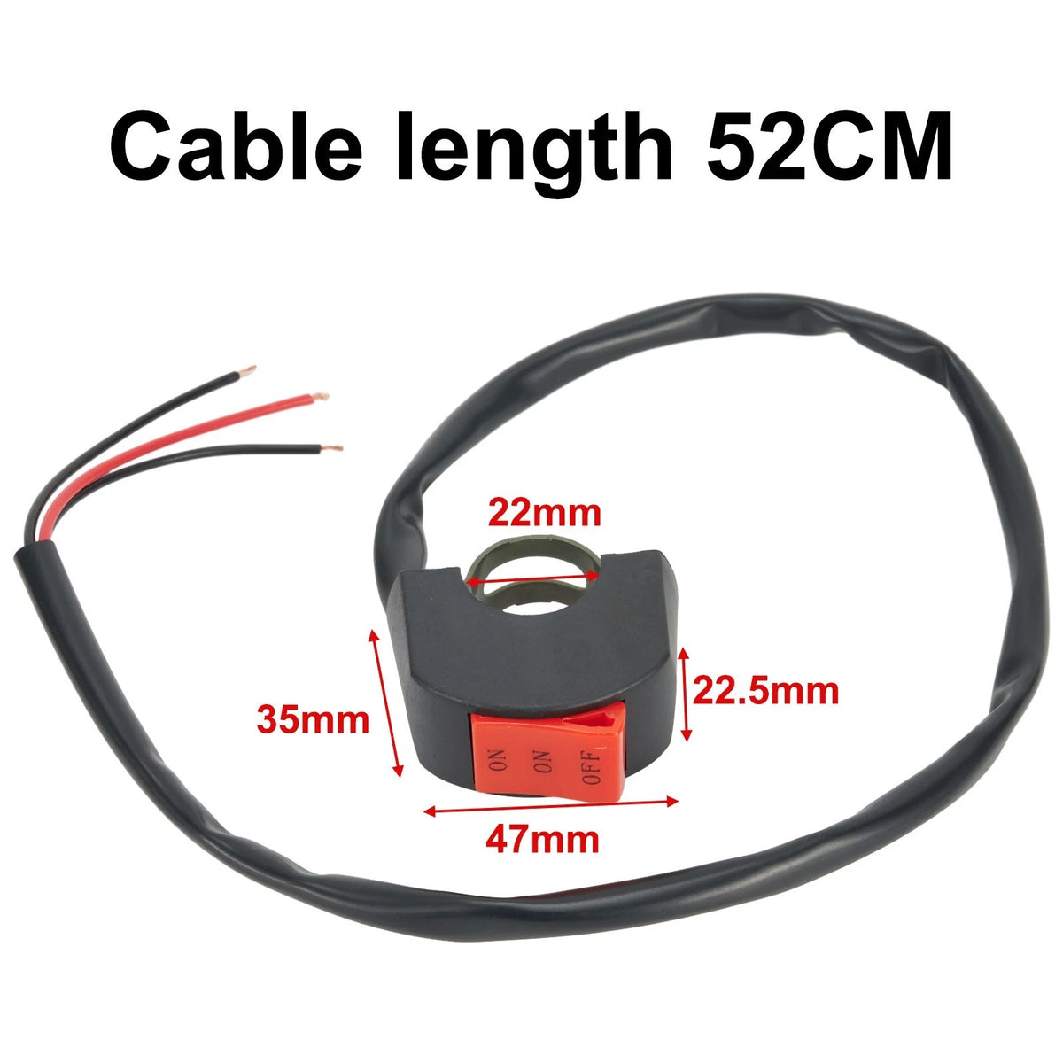 22mm LED Headlight Switch for Motorcycle Handlebar