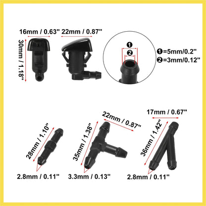 Front Windshield Washer Nozzles Kit for Ford Focus (2008–2009) 8S4Z17603AA
