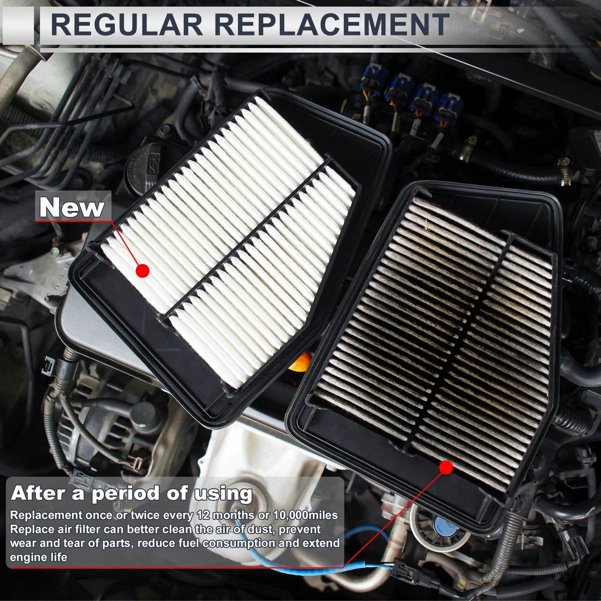 Engine Air Filter No.7M519601AC for Ford Escape (2013–2019) L4 2.0L