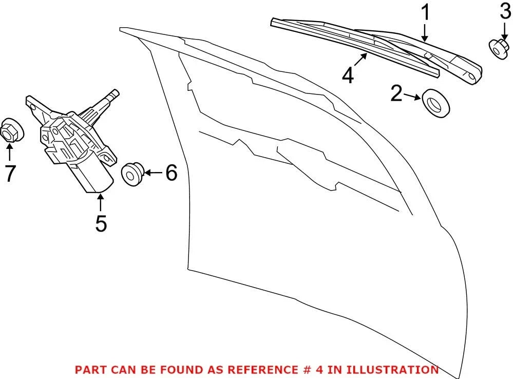 OEM Rear Window Wiper Blade for Chrysler Town & Country (2011–2016)