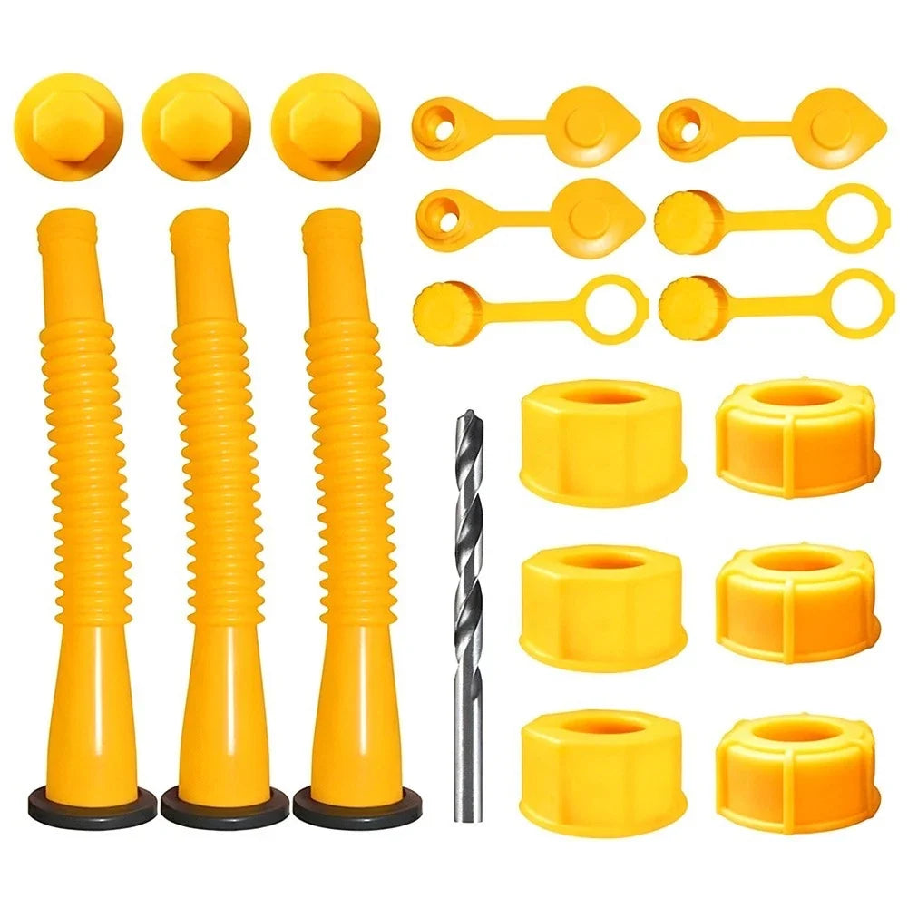 Plastic Hexagonal Spout with Threaded Fitting for Fuel Cans (Universal)
