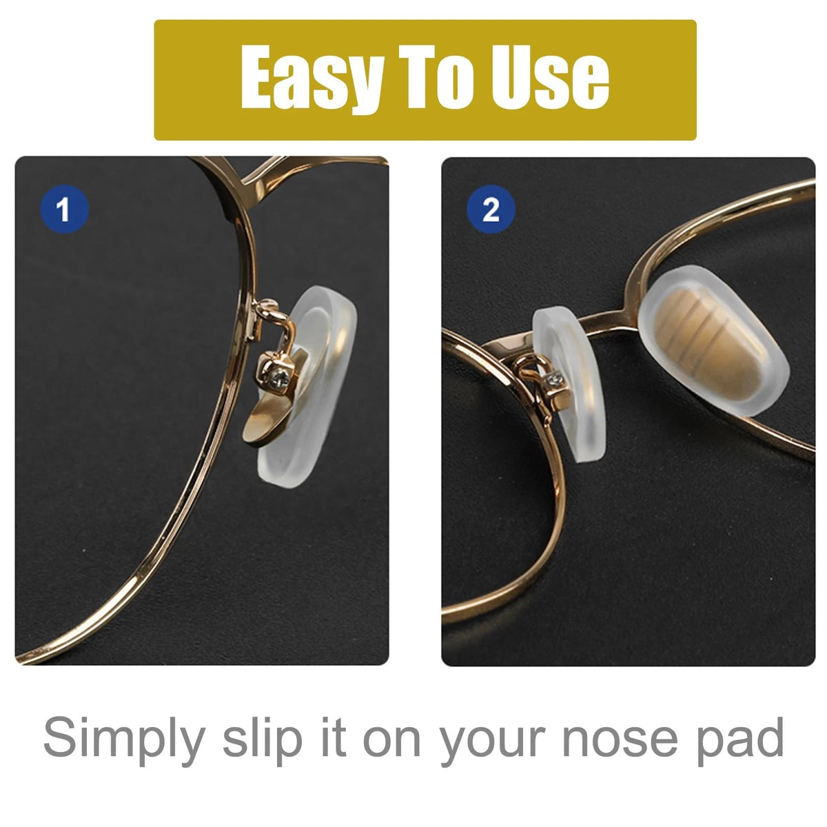 5 Pairs Slip-on Nose Pads for Eyeglasses (Universal Fit)