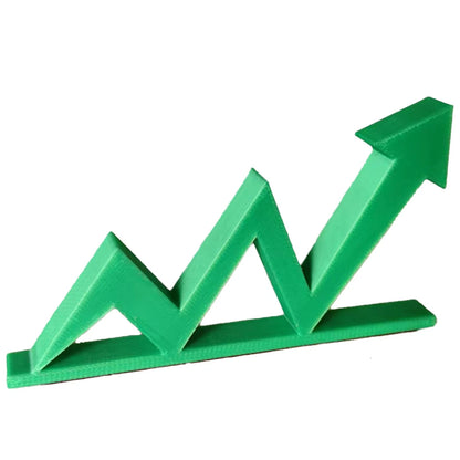 Upward Trend Arrow Desk Figurine for Stock Market Decor (3D Printed)