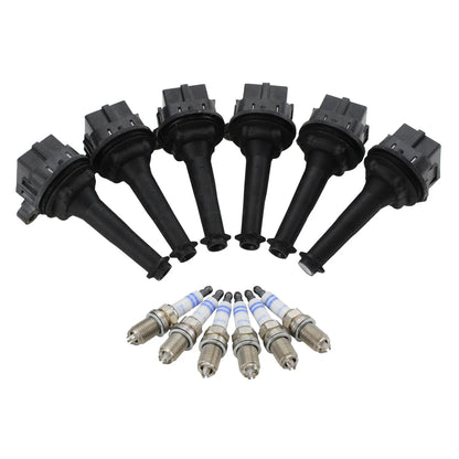 Set of 6 Ignition Coils & Platinum+4 Spark Plugs for BMW E46 E39, Toyota Camry, Jaguar XJ6