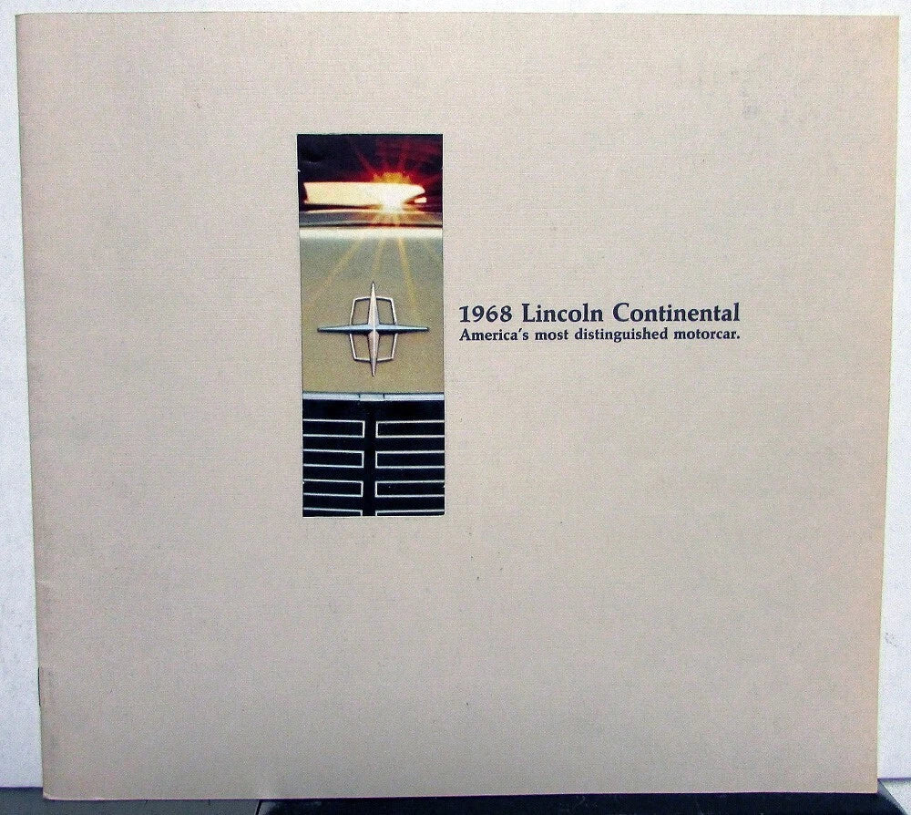1968 Lincoln Continental Sales Brochure Features & Options Cutout Cover