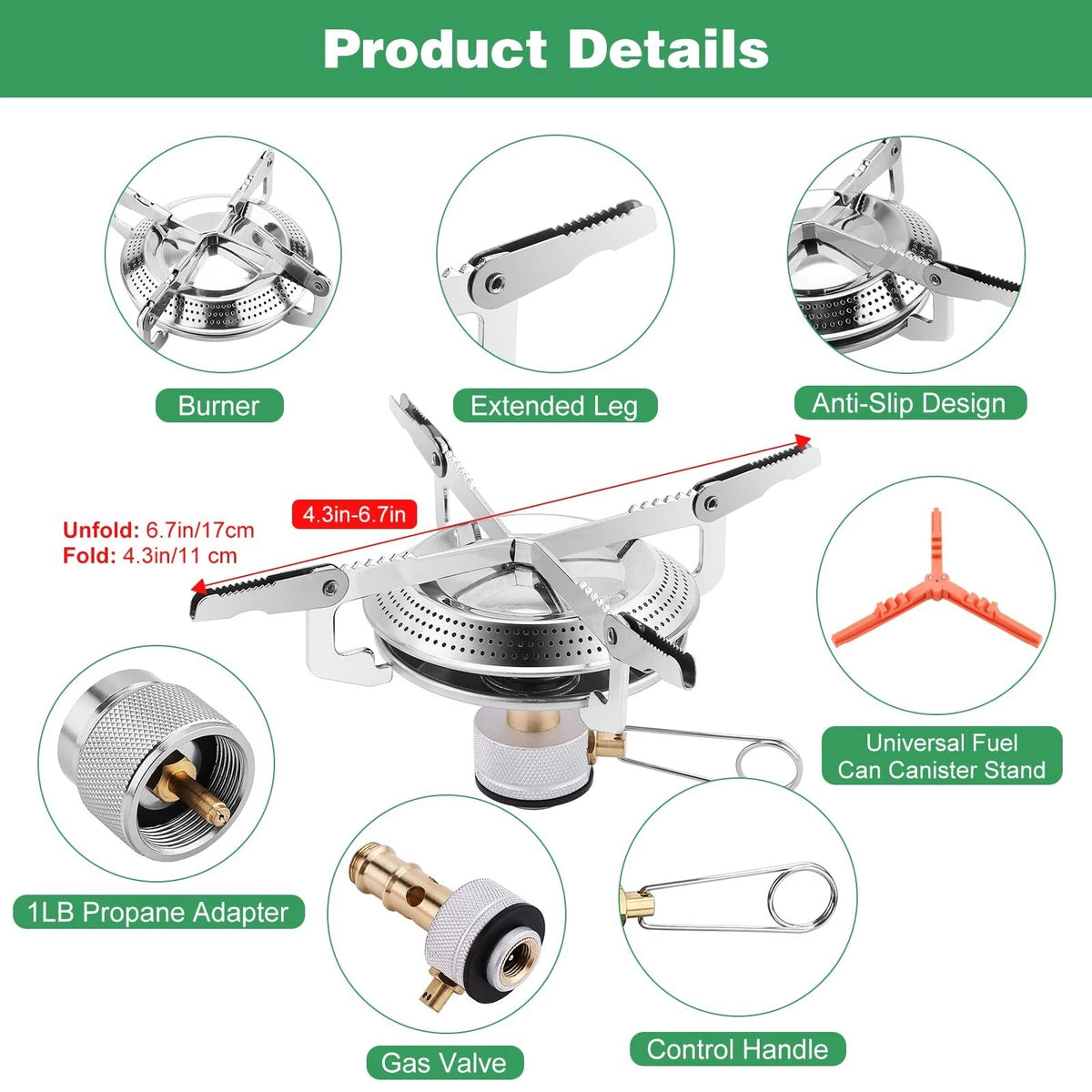 1LB Propane Adapter for Stove Burner