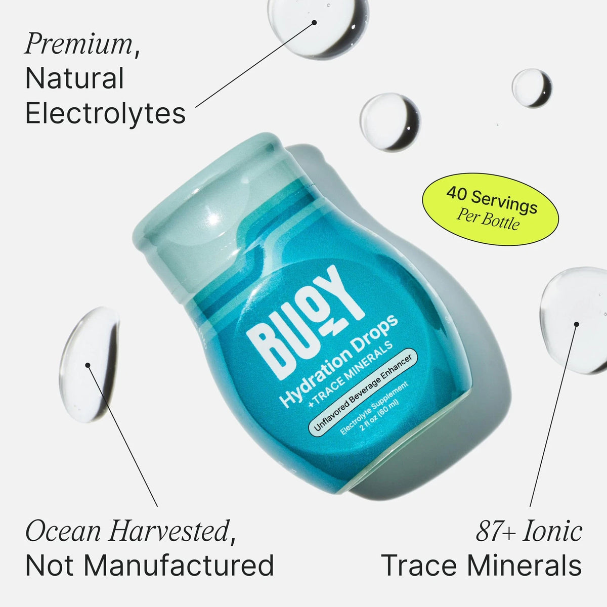 Electrolyte Drops for Hydration (Pack of 3, 120 Servings)