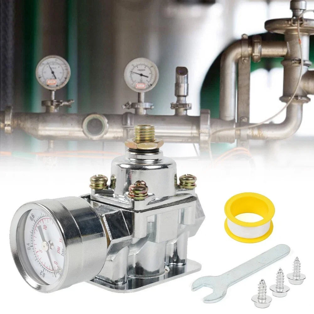 Fuel Pressure Regulator Kit with Gauge 1-4 PSI for Holley Carbureted (12-804)