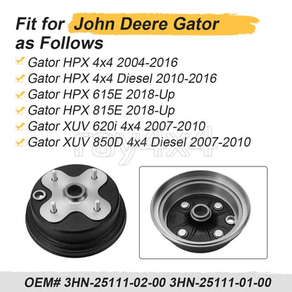 Rear Wheel Brake Hub for Yamaha Timberwolf 250 (1992–1998) 3HN-25111-02-00 3HN-25111-01-00