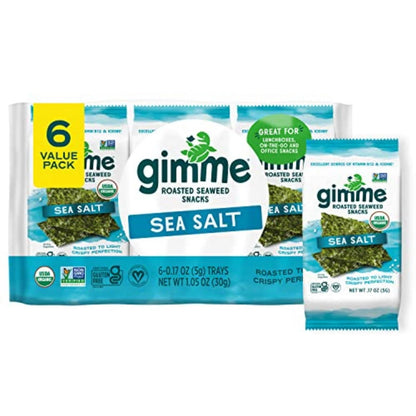 Seaweed Organic Premium Roasted Snacks 6 Count (Pack of 1)